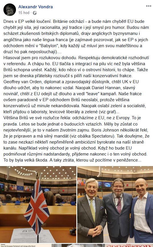 Alexandr Vondra o brexitu